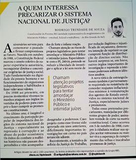 Rodrigo Trindade de Souza: a quem interessa precarizar o sistema nacional de Justiça?