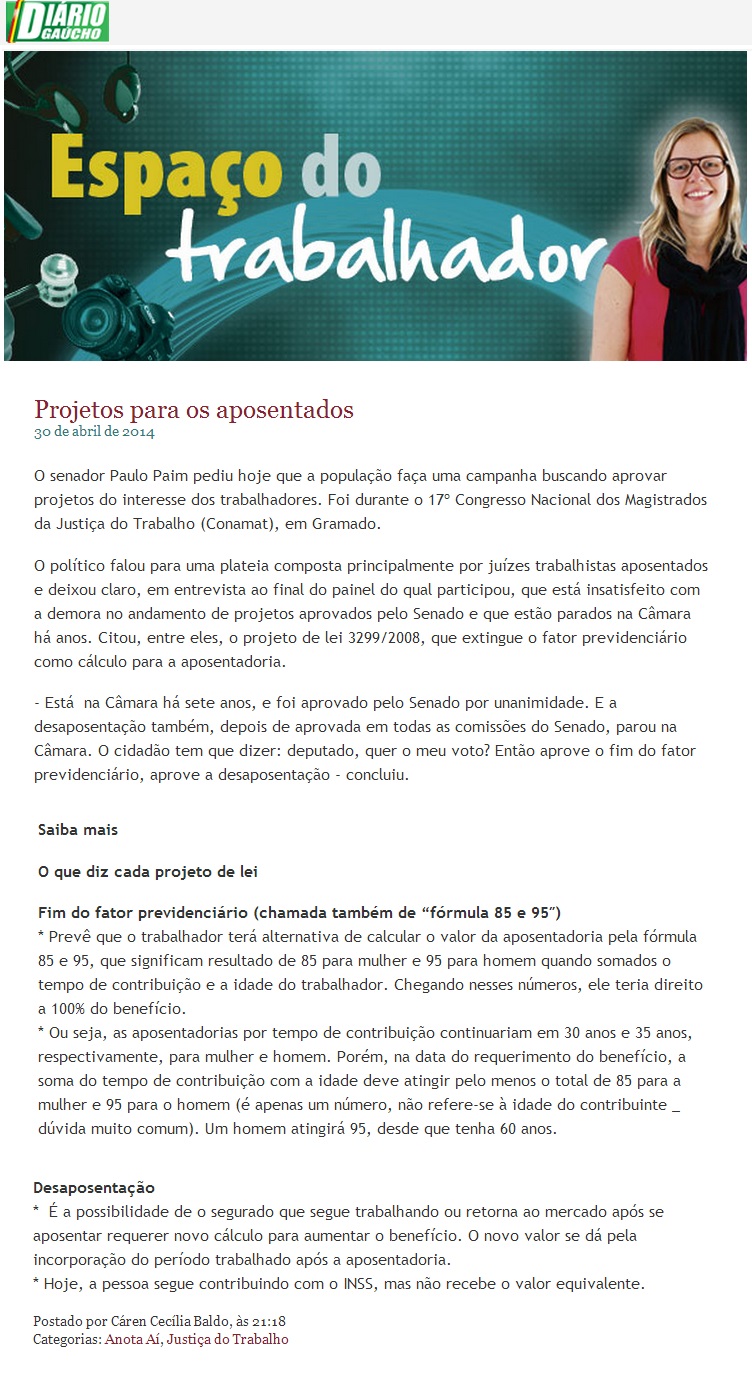 Projeto para os aposentados