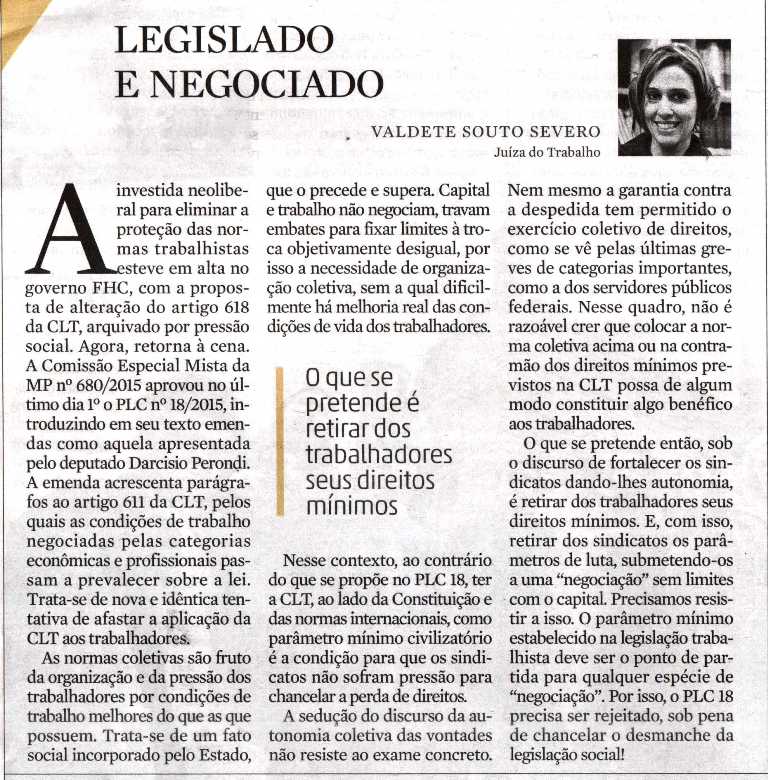 Artigo em Zero Hora