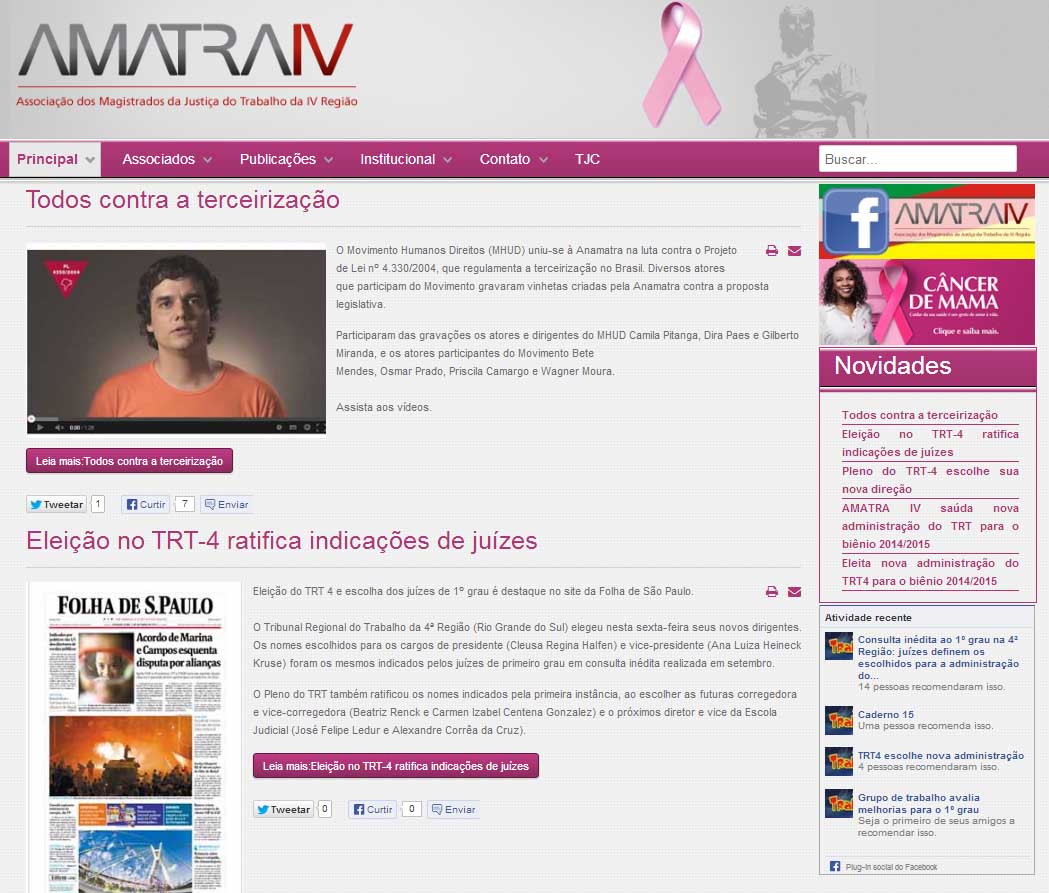 AMATRA adere ao movimento internacional Outubro Rosa