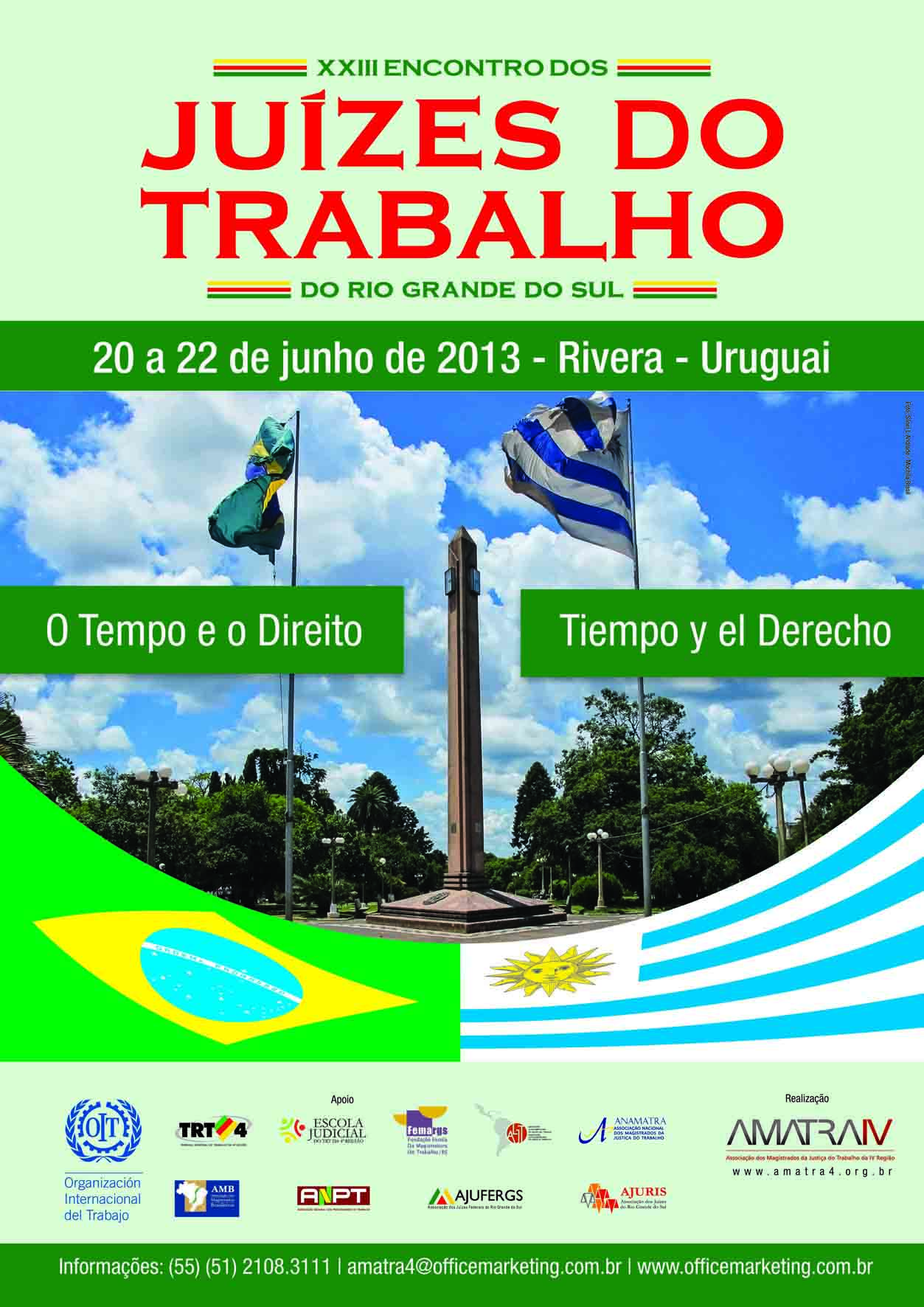 O Tempo e o Direito é o assunto central do encontro promovido pela AMATRA IV a partir desta quinta-feira (20/6)