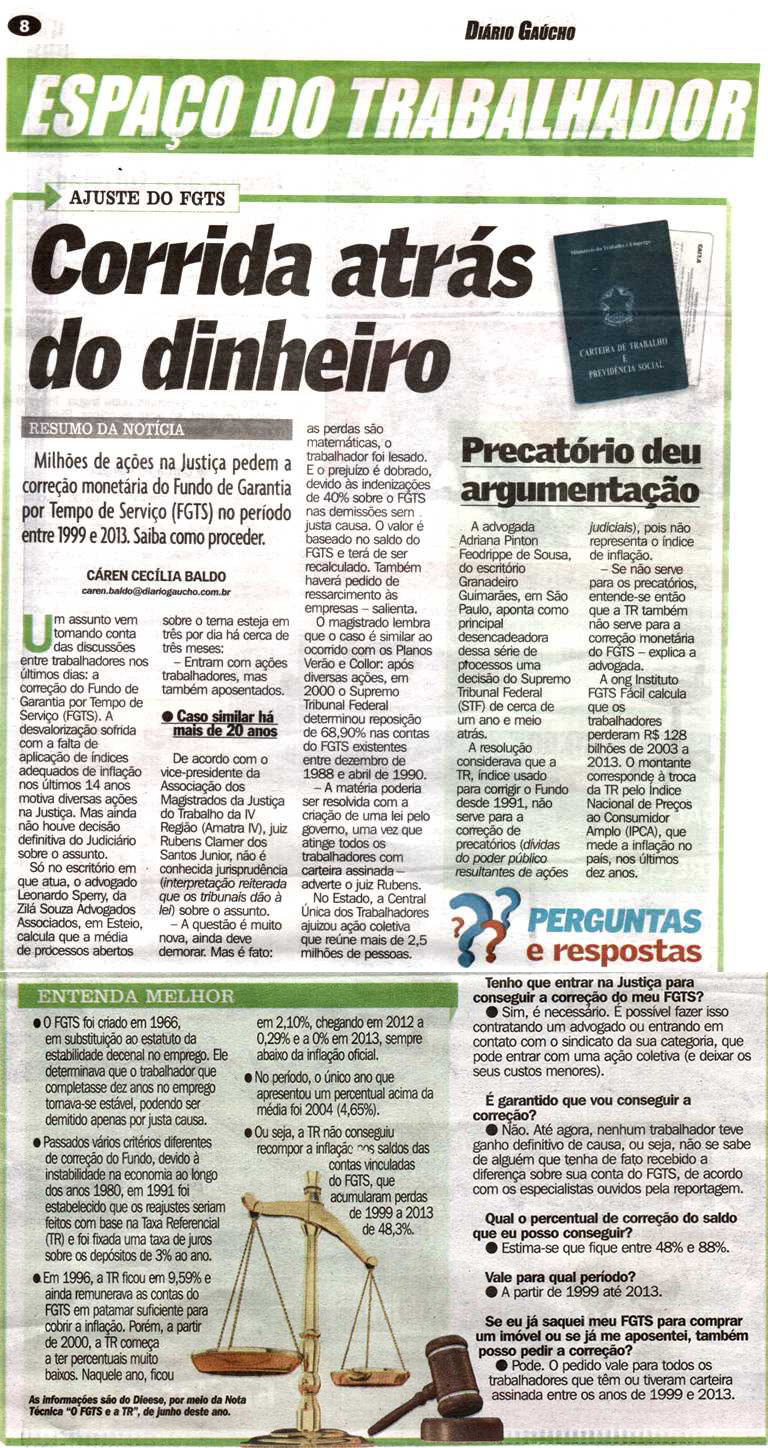 Entrevista do Vice-presidente da AMATRA IV, Rubens Clamer dos Santos Júnior, ao Diário Gaúcho