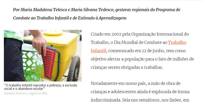 Trabalho infantil: "No Brasil, a mão de obra de crianças e adolescentes ainda é explorada"