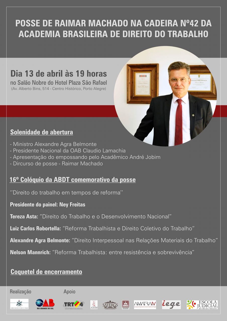 Raimar Machado toma posse na ABDT