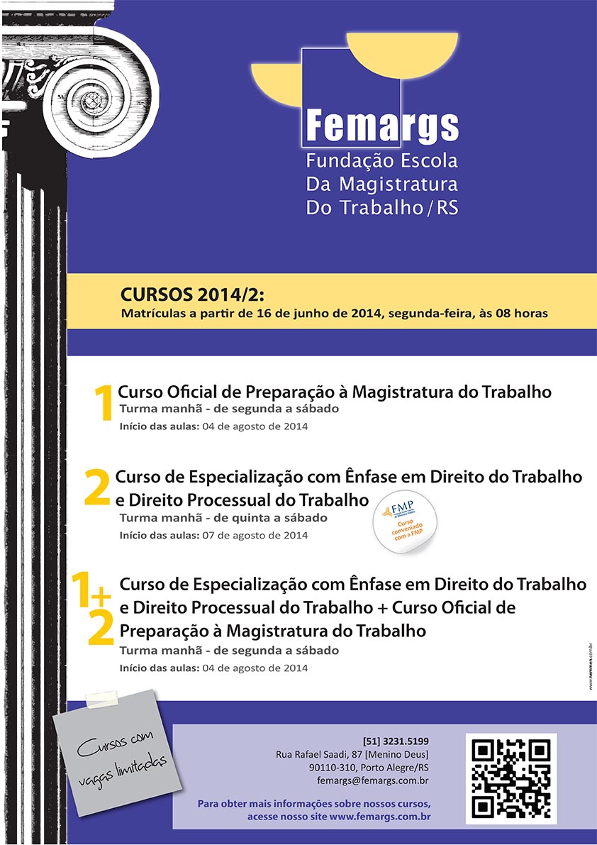 FEMARGS divulga cursos de especialização para o segundo semestre de 2014