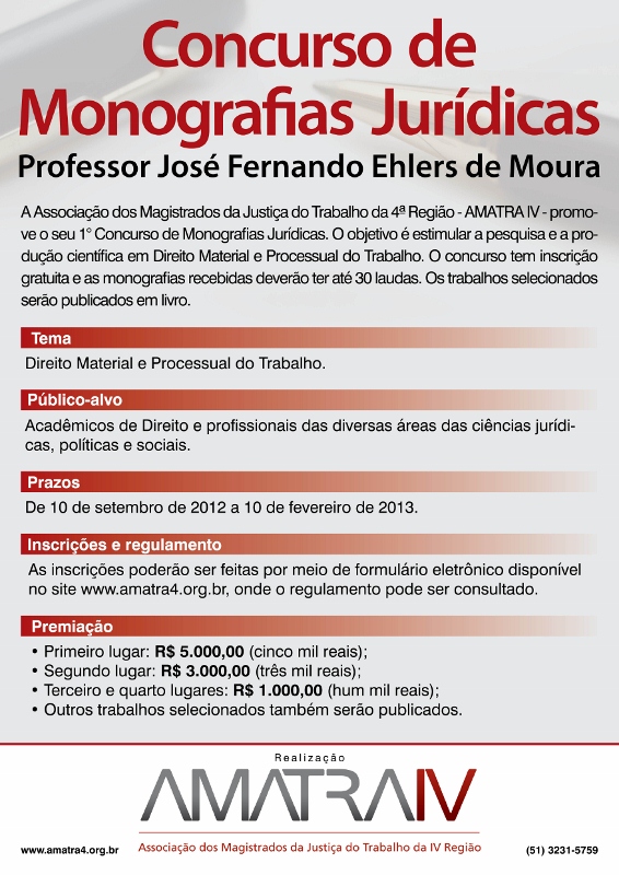 Participe do Concurso de Monografias Jurídicas