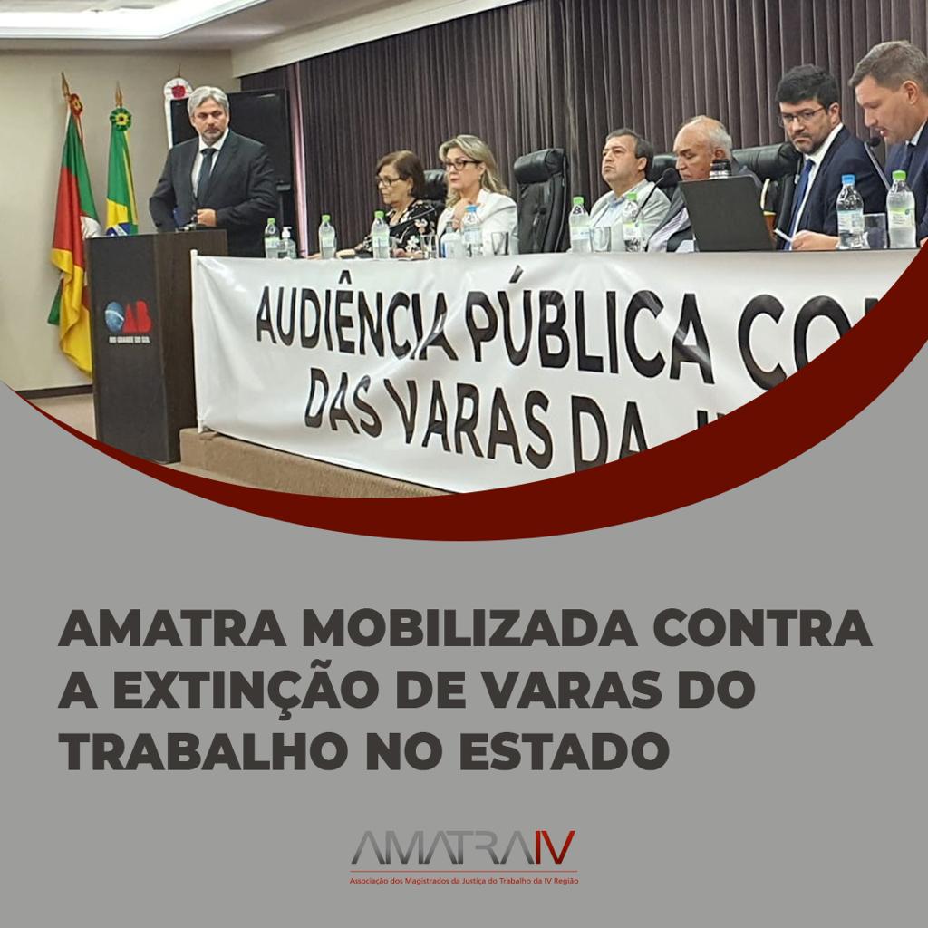 AMATRA mobilizada contra a extinção de Varas do Trabalho no Estado