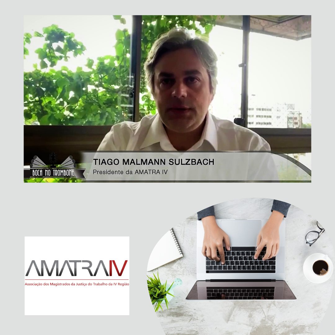 O presidente da AMATRA IV, Tiago Mallmann Sulzbach, falou sobre o teletrabalho no programa Boca no Trombone (Band TV)