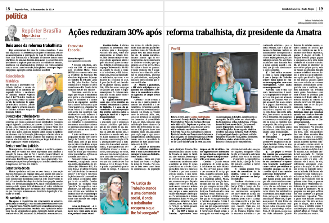 Ações reduziram 30% após reforma trabalhista, diz presidente da Amatra