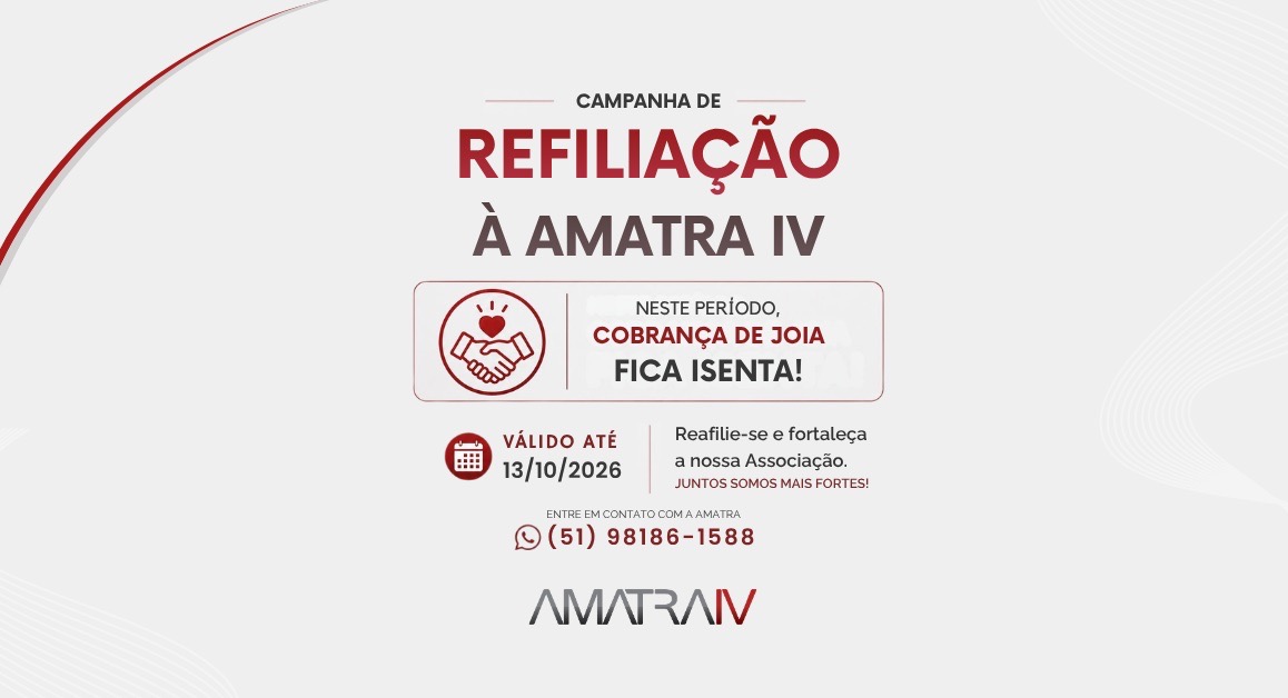AMATRA IV lança campanha de refiliação com isenção de três mensalidades