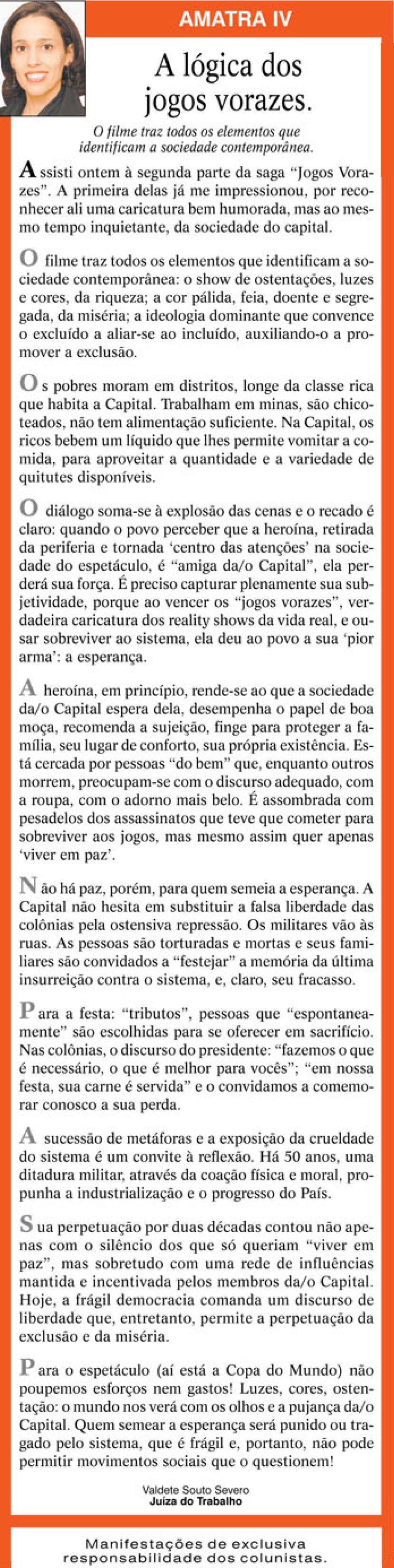 A lógica dos jogos vorazes