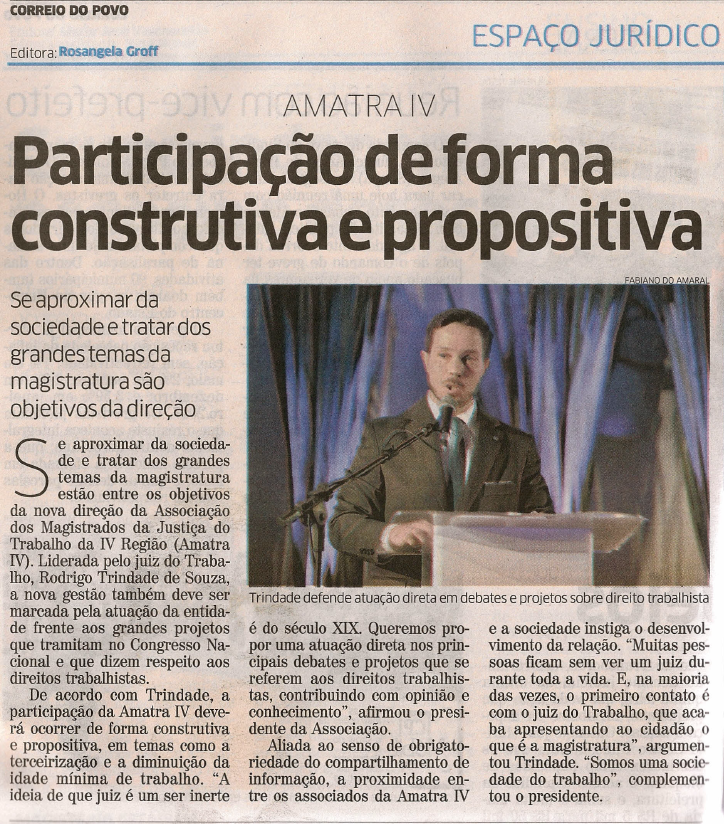 AMATRA na mídia - Confira matéria sobre a posse da nova diretoria da Associação
