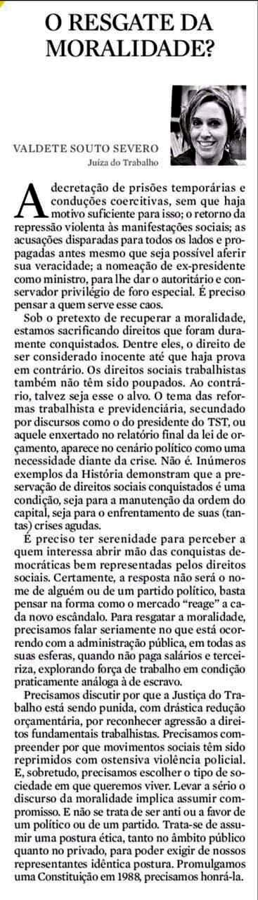 AMATRA na mídia: artigo em ZH