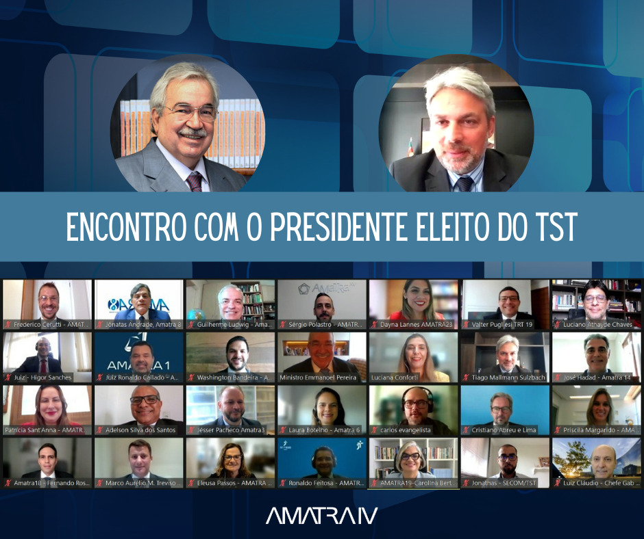 Reunião com o presidente eleito do TST: AMATRA IV fala em nome da Região Sul