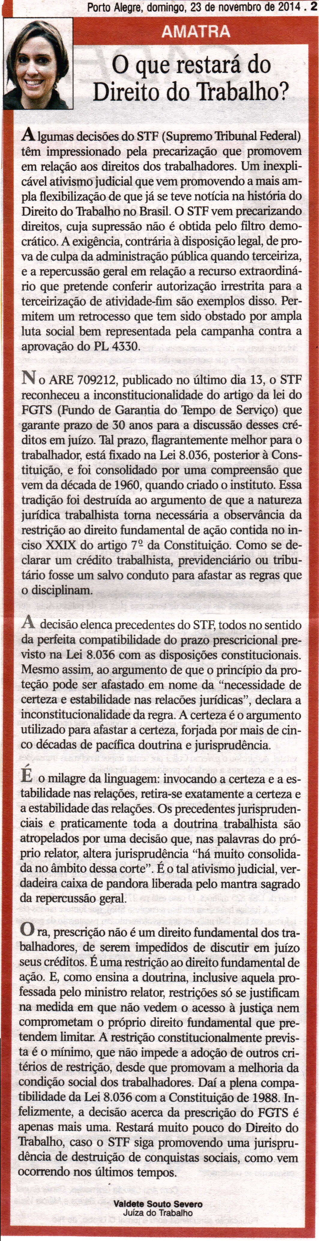 O que restará do Direito do Trabalho?