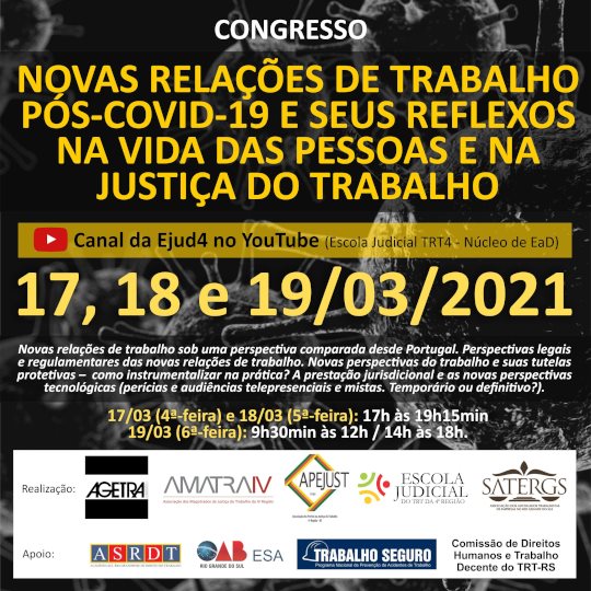 Novas Relações de Trabalho Pós-Covid-19 é tema de seminário