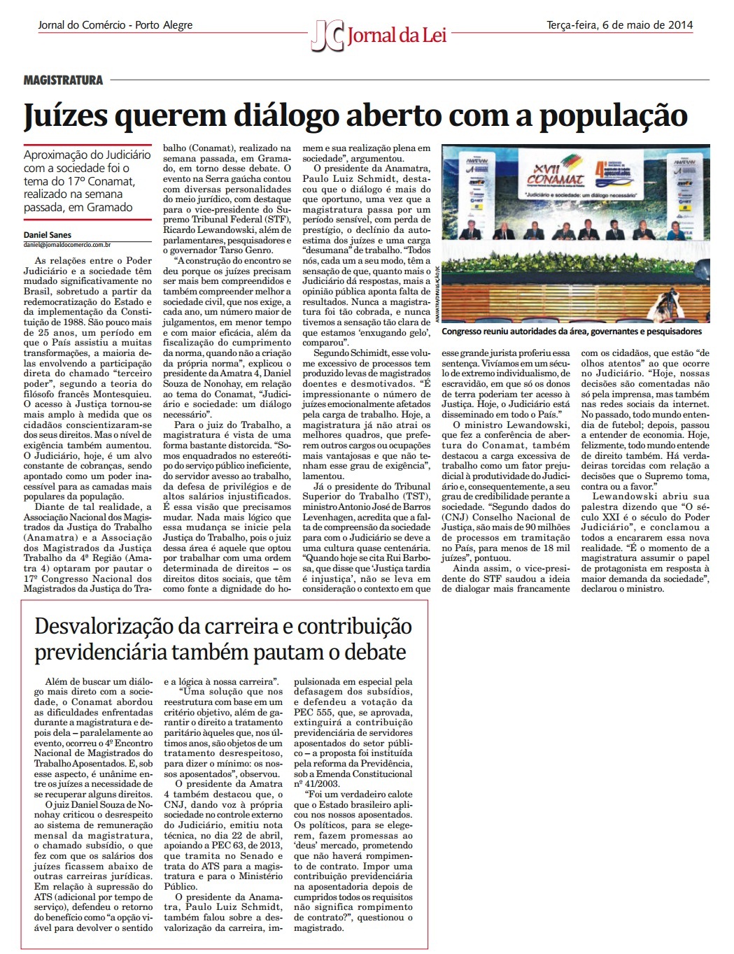 Juízes querem diálogo aberto com a população