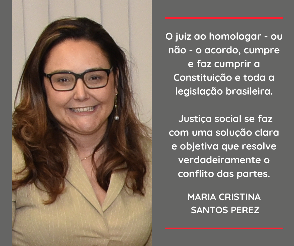 Artigo: "Conciliação e Justiça Social", de autoria da juíza Maria Cristina Perez
