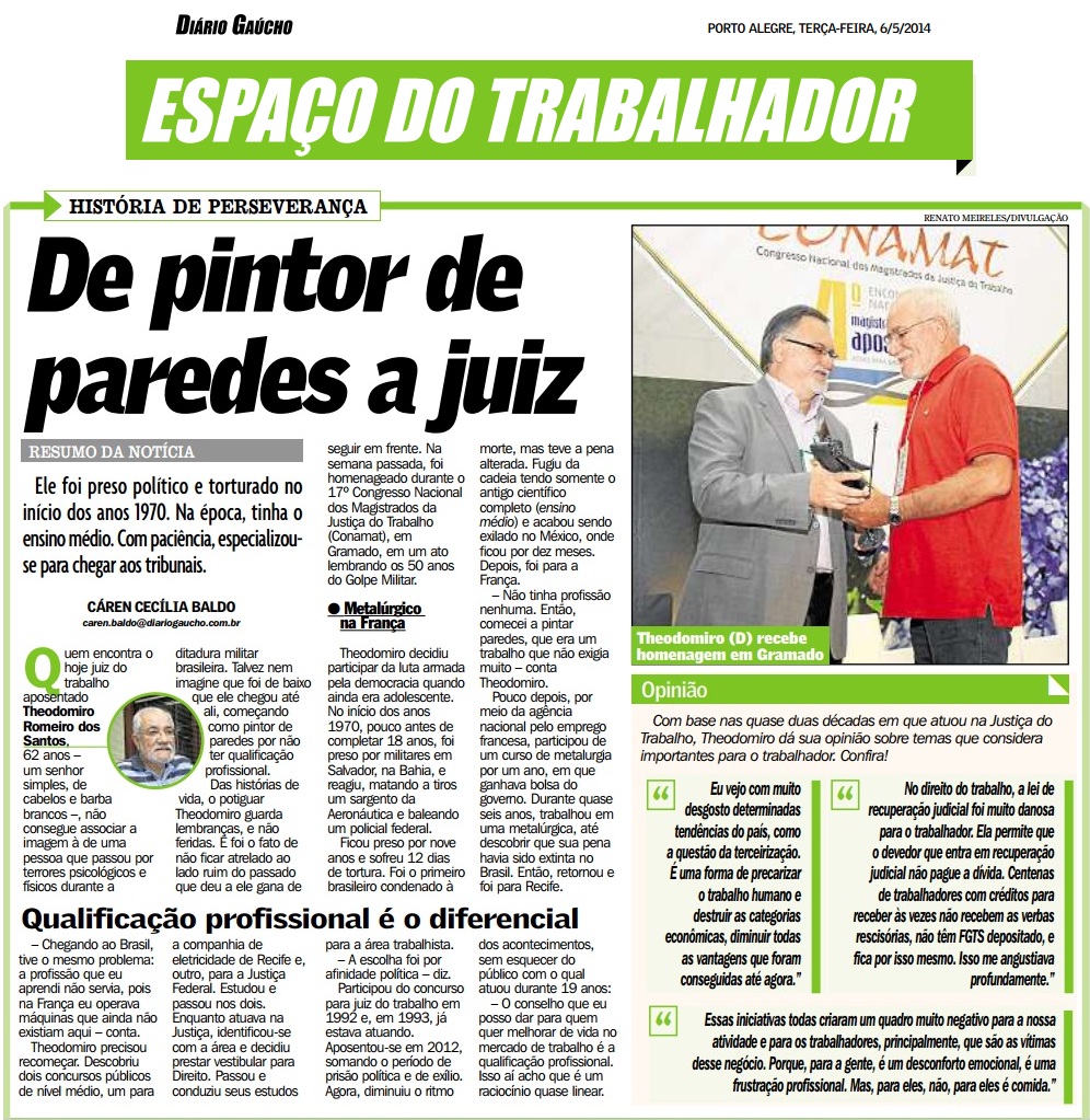 De pintor de paredes a Juiz