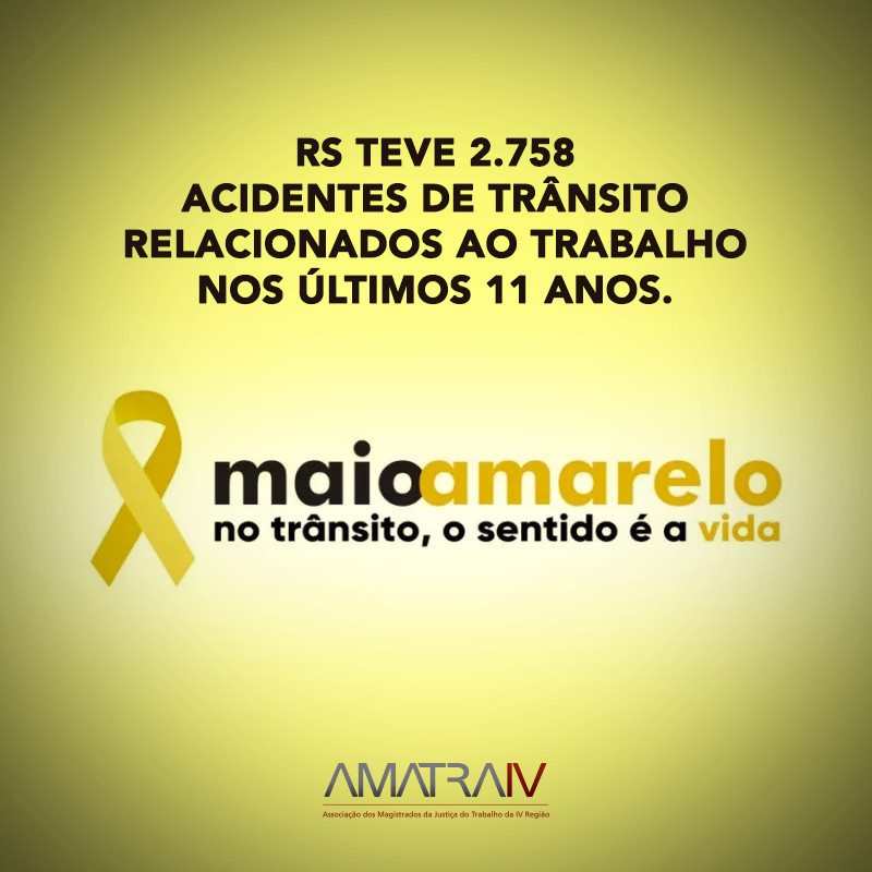 RS teve 2.758 acidentes de transito relacionados ao trabalho nos últimos 11 anos